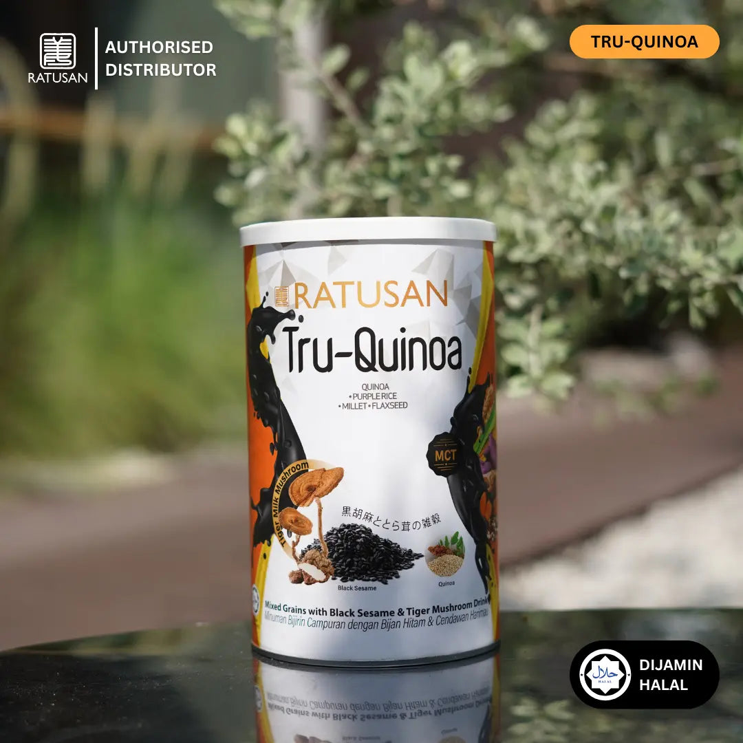 Ratusan Tru-Quinoa Meal Replacement 450g – Black Sesame, 18 Grains, MCT, Superfood Drink