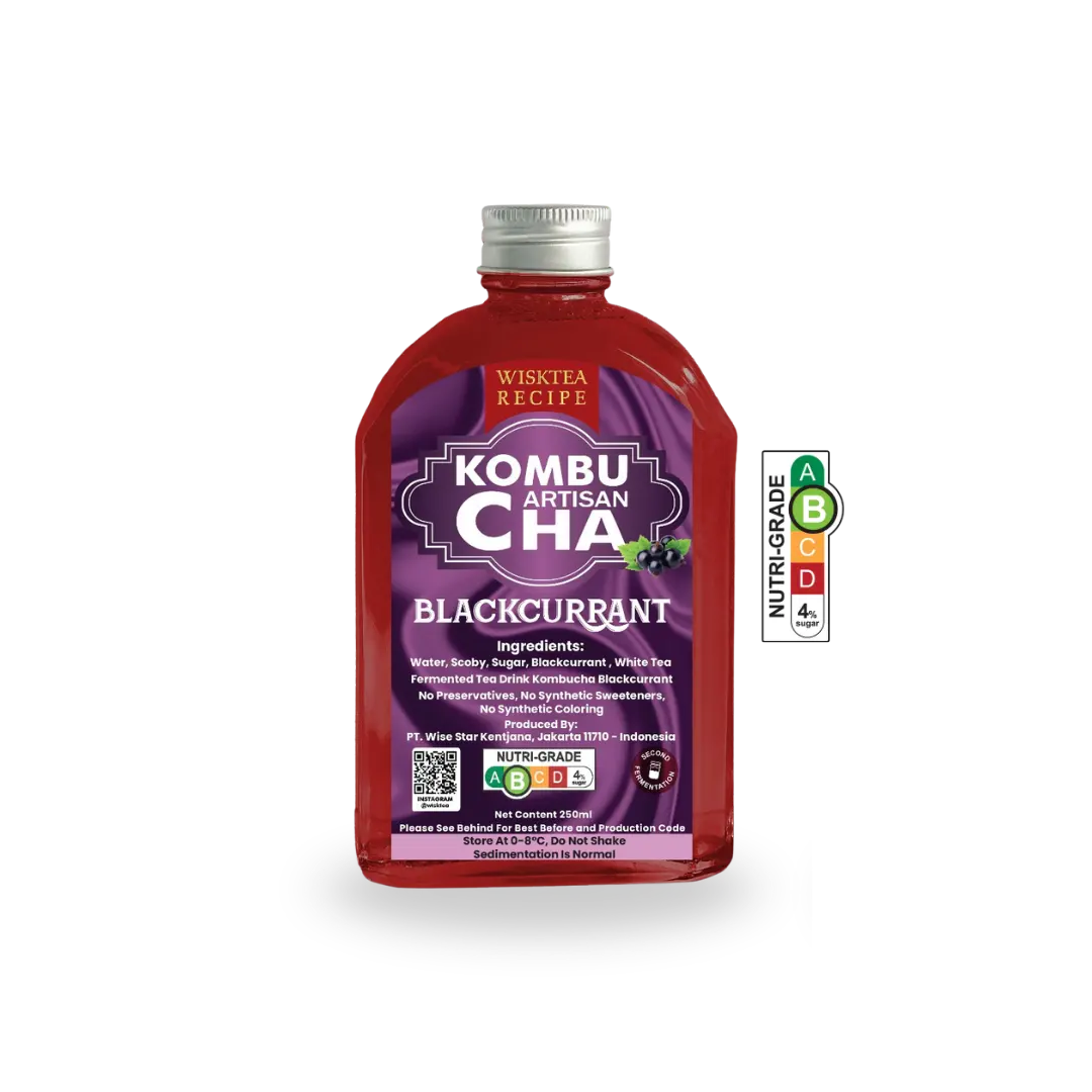 WiskTea Recipe's Blackcurrant Kombucha with transparent background