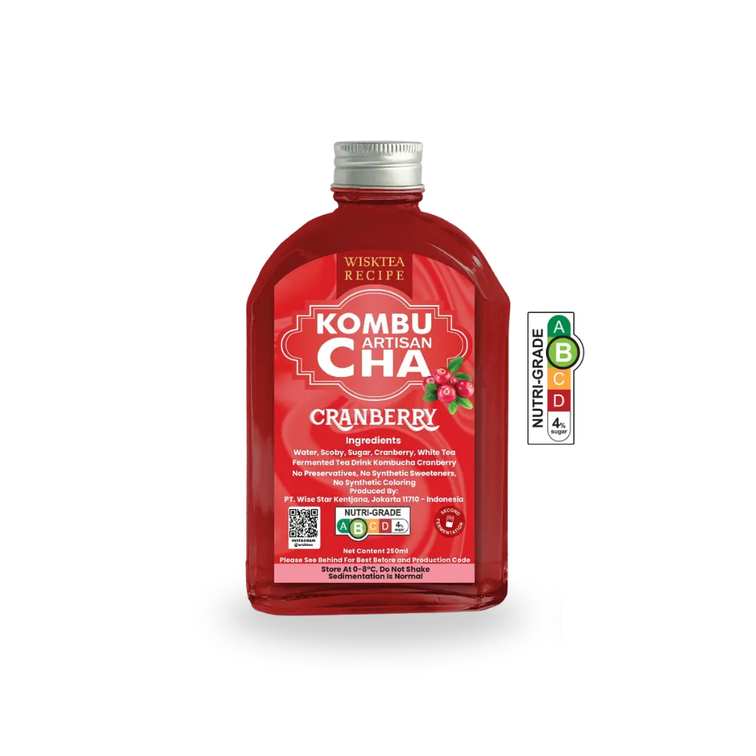 WiskTea Recipe's Cranberry Kombucha with transparent background