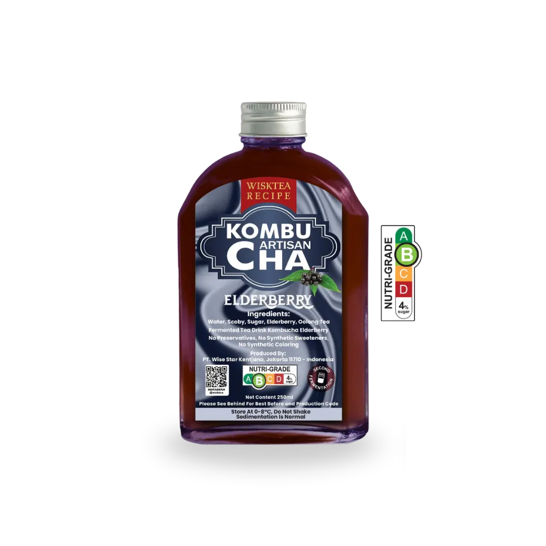 WiskTea Recipe's Elderberry Kombucha with transparent background