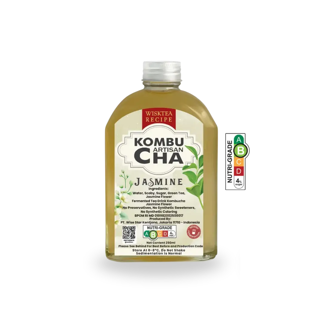 WiskTea Recipe's Jasmine Kombucha with transparent background