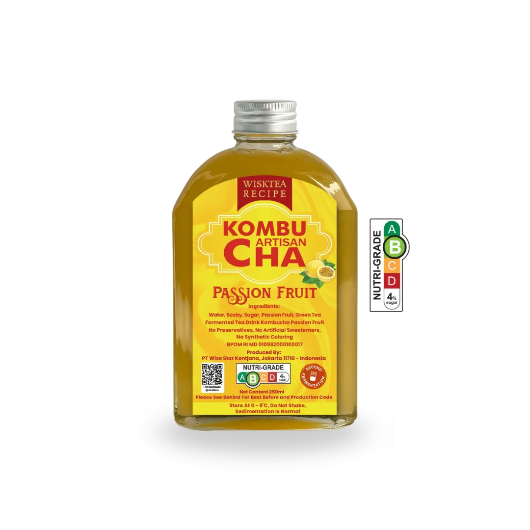 WiskTea Recipe's Passion Fruit Kombucha with transparent background