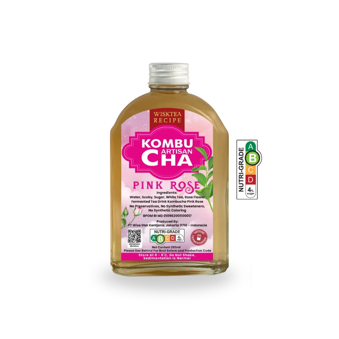 WiskTea Recipe's Pink Rose Kombucha with transparent background