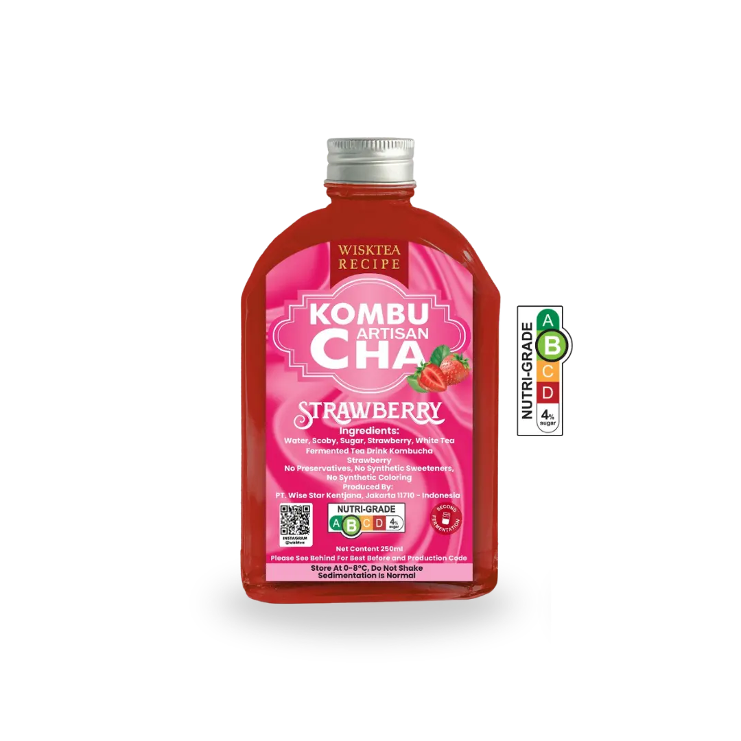 WiskTea Recipe's Strawberry Kombucha with transparent background