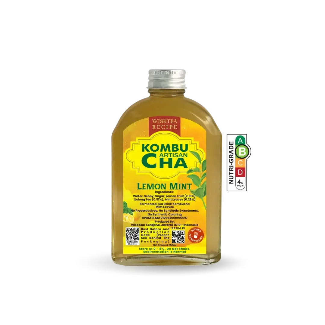 Lemon Mint Kombucha – Refreshing Probiotic Drink | WiskTea Recipe