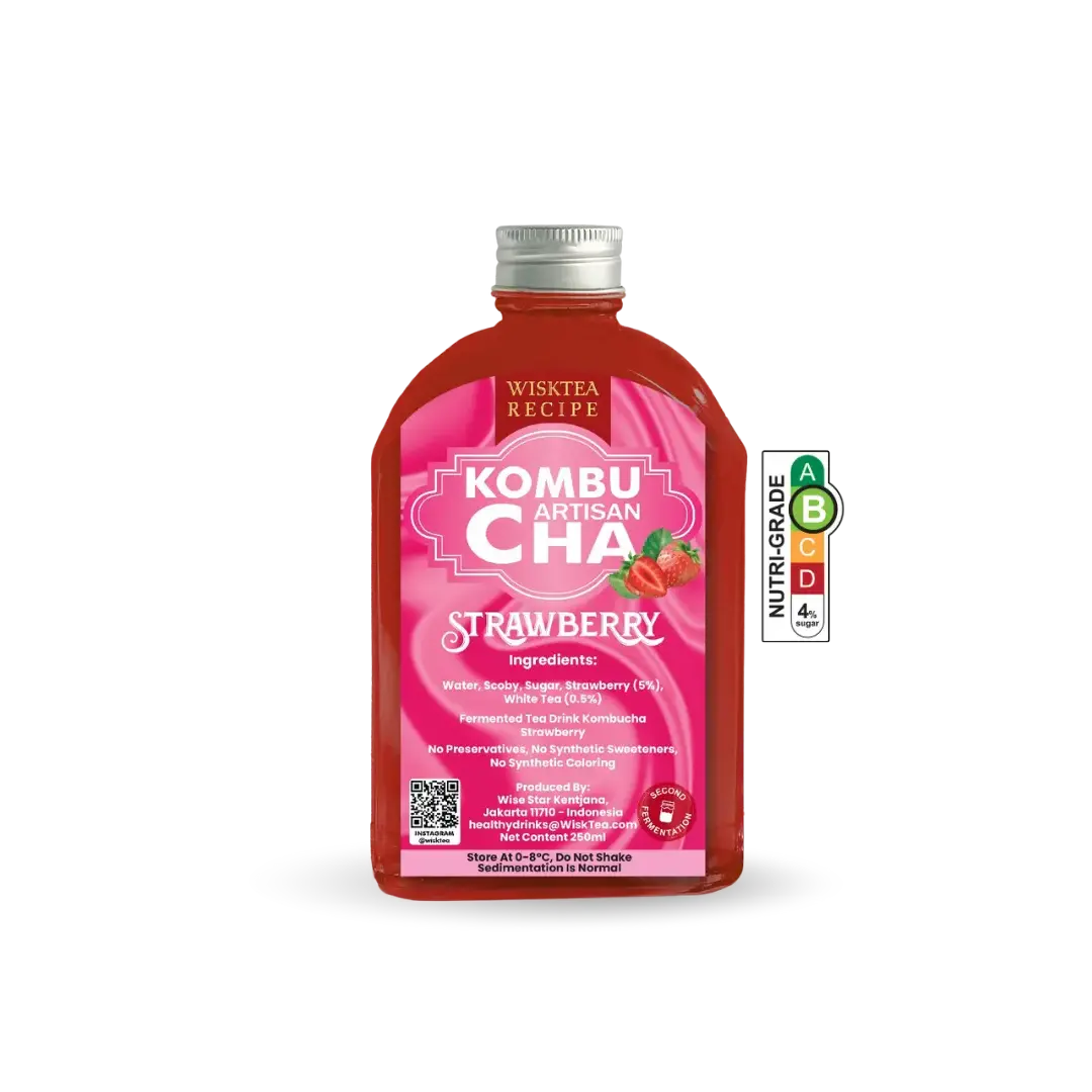Strawberry Kombucha – Fruity Probiotic Drink | WiskTea Recipe